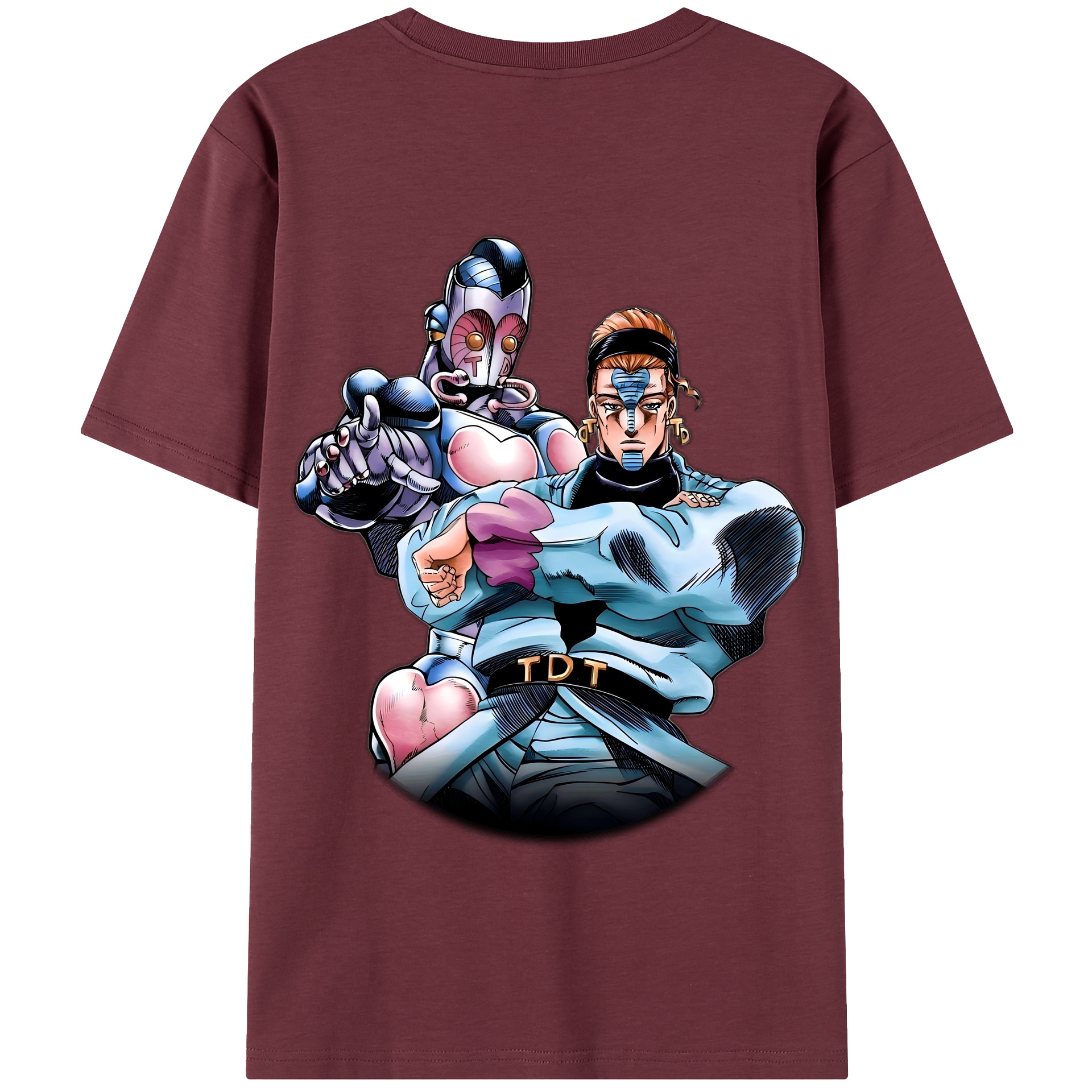 （画像用） ジョジョの奇妙な冒険 ひがしかた じょうすけ JoJo's Bizarre Adventure Higashikata Josuke 綿100％半袖Tシャツ（背面プリント）